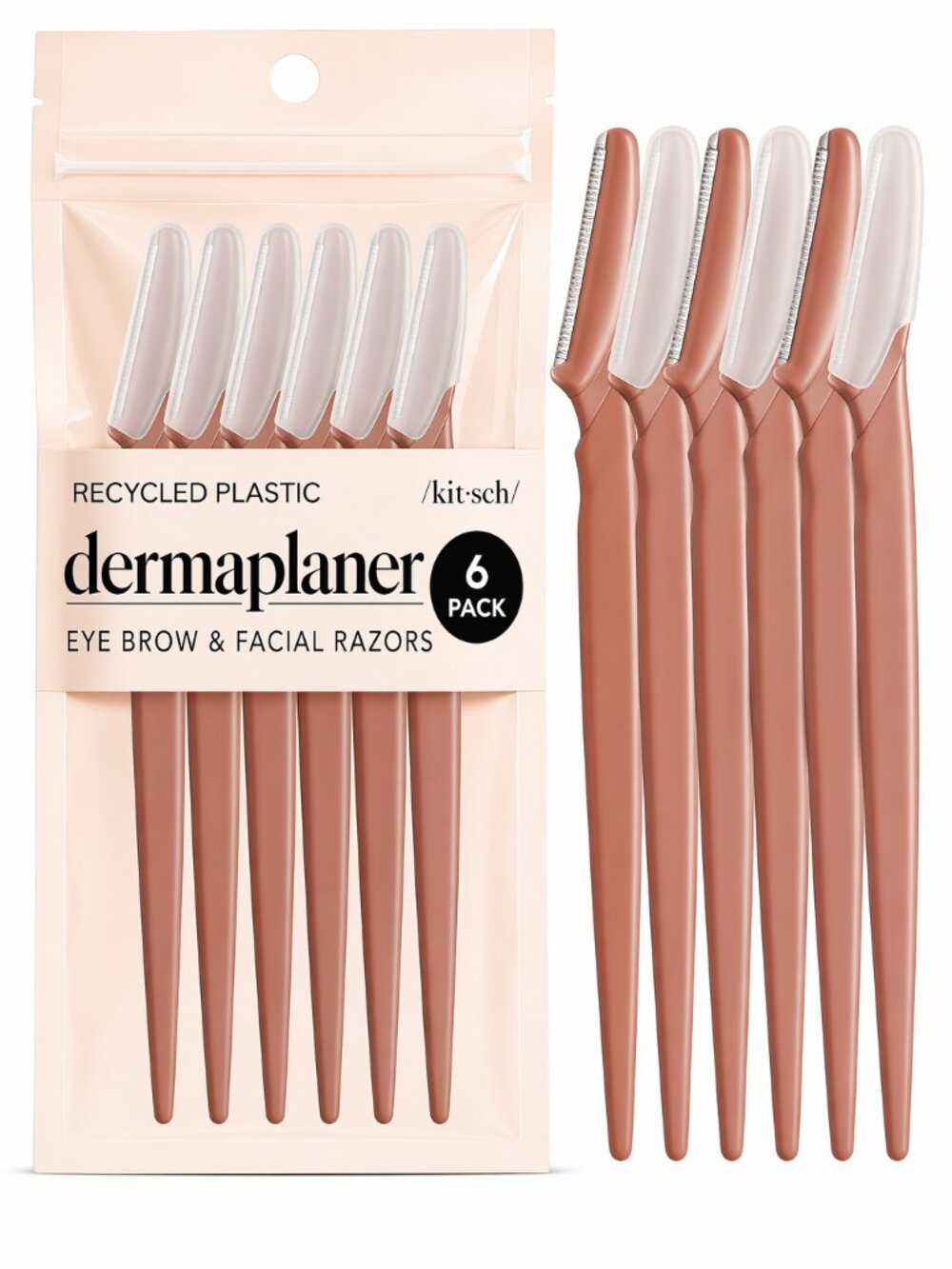 Kitsch Dermaplane Razor 6pc – Face & Eyebrow Razor for Women & Men
